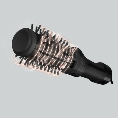 Фен-щітка Rowenta Renewal Brush Active, 1000Вт, 3 режими, іоніз-я, хол. обдув, оберт. насадка, 2 насадки, кераміка, чорний (UB95