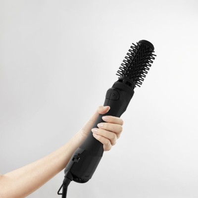 Фен-щітка Rowenta Renewal Brush Active, 1000Вт, 3 режими, іоніз-я, хол. обдув, оберт. насадка, 2 насадки, кераміка, чорний (UB95