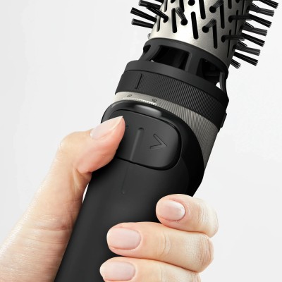 Фен-щітка Rowenta Renewal Brush Active, 1000Вт, 3 режими, іоніз-я, хол. обдув, оберт. насадка, 5 насадок, кераміка, чорний (UB95