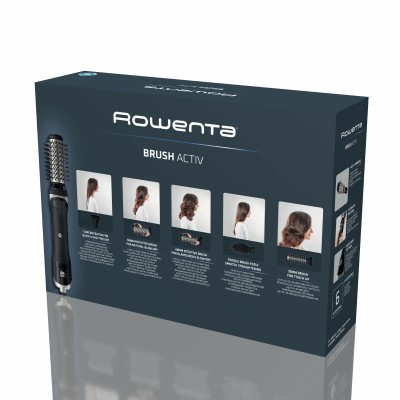 Фен-щітка Rowenta Renewal Brush Active, 1000Вт, 3 режими, іоніз-я, хол. обдув, оберт. насадка, 5 насадок, кераміка, чорний (UB95