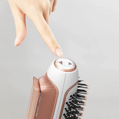 Фен-щітка Rowenta Reverso Dry&Brush 2в1, 1200Вт, 3 режими, іоніз-я, хол. обдув, насадок-2, кераміка, біло-золотистий (CF9820F0)