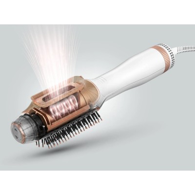 Фен-щітка Rowenta Reverso Dry&Brush 2в1, 1200Вт, 3 режими, іоніз-я, хол. обдув, насадок-2, кераміка, біло-золотистий (CF9820F0)