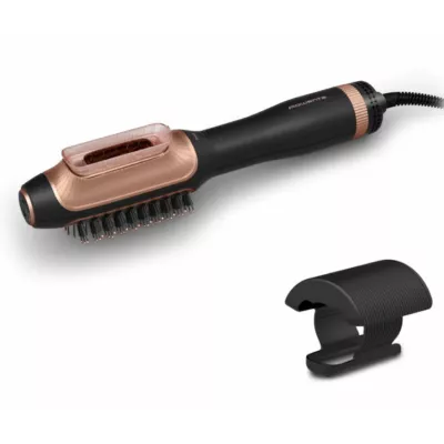 Фен-щітка Rowenta Reverso Dry&Brush 2в1, 1200Вт, 3 режими, іоніз-я, хол. обдув, насадок-2, кераміка, чорний-золотистий (CF9840F0