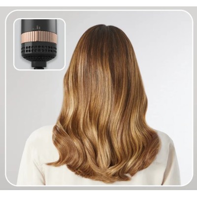 Фен-щітка Rowenta Reverso Dry&Brush 2в1, 1200Вт, 3 режими, іоніз-я, хол. обдув, насадок-2, кераміка, чорний-золотистий (CF9840F0
