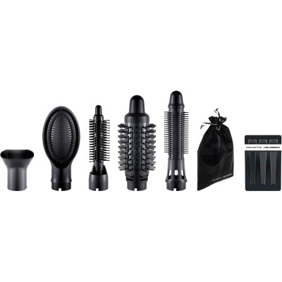 Фен-щітка Rowenta x Karl Lagerfeld Express Style, 800Вт, 3 режими, іоніз-я, чохол, чорний (CF635LF0)