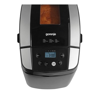 Хлібопічка Gorenje 800Вт, програм-1.2, макс.вага -1.2кг, форма прямокутник, пластик, чорний (BM1210BK)