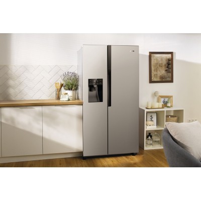 Холодильник Gorenje SBS, 179x68x91см, 2 дв., Х- 368л, М- 167л, A++, NF Plus, Інвертор, диспенсер, Дисплей, сірий (NRS9EVX1)