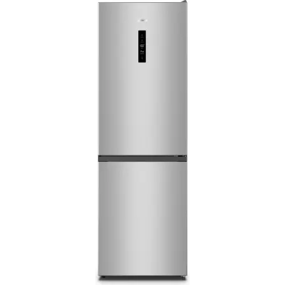 Холодильник Gorenje з нижн. мороз., 185х60х60см, 2 дв., Х- 207л, М- 93л, A+, NoFrost Plus, Fresh zone, дисплей, сірий (NRK619FAS