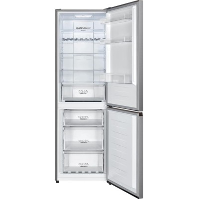 Холодильник Gorenje з нижн. мороз., 185х60х60см, 2 дв., Х- 207л, М- 93л, A+, NoFrost Plus, Fresh zone, дисплей, сірий (NRK619FAS