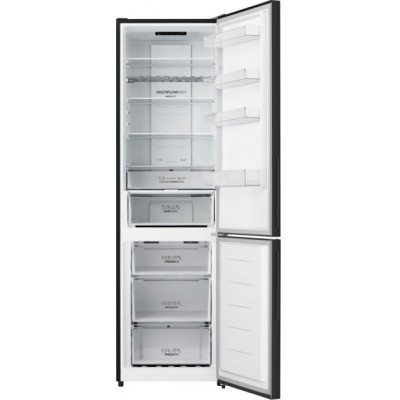 Холодильник Gorenje, з нижн. мороз. камерою,200х60х60см, 2 дв., Х- 238л, М- 98л, A++, NoFrost Plus, Fresh zone, дисплей,чорне ск