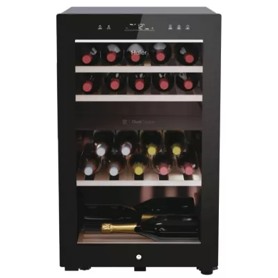Холодильник Haier для вина, 82x49.7х58.5, холод.відд.-106л, зон - 2, бут-42, ST, дисплей, чорний (HWS42GDAU1)