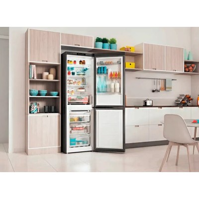 Холодильник Indesit з нижн. мороз., 191x60х68, холод.відд.-231л, мороз.відд.-104л, 2дв., А+, NF, нерж (INFC8TI21X0)