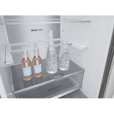 Холодильник LG з нижн. мороз., 203x60х68, холод.відд.-277л, мороз.відд.-107л, 2дв., А++, NF, інв., диспл зовн., Fresh Сonverter,