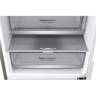 Холодильник LG з нижн. мороз., 203x60х68, холод.відд.-277л, мороз.відд.-107л, 2дв., А+++, NF, лін., диспл зовн., Fresh Сonverter