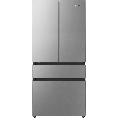 Холодильник SBS Gorenje NRM8181UX, франц.дверцята, 182x80x71см, 2 дв., Х- 299л, М- 122л, A+, NF, Інвертор, Дисплей, Сірий