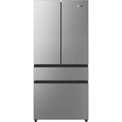 Холодильник SBS Gorenje NRM8181UX, франц.дверцята, 182x80x71см, 2 дв., Х- 299л, М- 122л, A+, NF,  Інвертор, Дисплей, Сірий