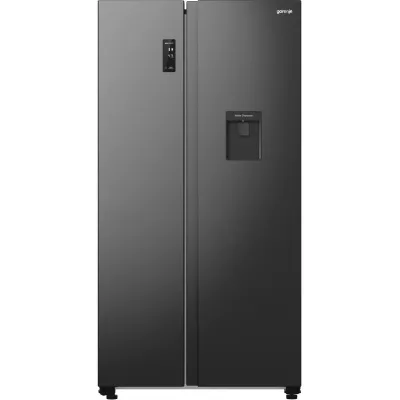 Холодильник SBS Gorenje, 179х67х92см, 2 двері, 353(191)л, А++, NF+, Інв., Зона св-ті, диспенсер, генератор льоду, Зовн. Диспл, ч