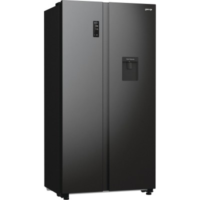 Холодильник SBS Gorenje, 179х67х92см, 2 двері, 353(191)л, А++, NF+, Інв., Зона св-ті, диспенсер, генератор льоду, Зовн. Диспл, ч