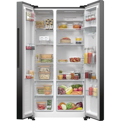 Холодильник SBS Gorenje, 179х67х92см, 2 двері, 353(191)л, А++, NF+, Інв., Зона св-ті, диспенсер, генератор льоду, Зовн. Диспл, ч