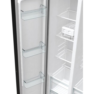 Холодильник SBS Gorenje, 179х67х92см, 2 двері, 353(191)л, А++, NF+, Інв., Зона св-ті, диспенсер, генератор льоду, Зовн. Диспл, ч