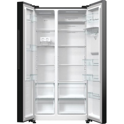 Холодильник SBS Gorenje, 179х67х92см, 2 двері, 353(191)л, А++, NF+, Інв., Зона св-ті, диспенсер, генератор льоду, Зовн. Диспл, ч