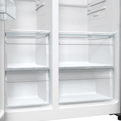 Холодильник SBS Gorenje, 179х67х92см, 2 двері, 353(191)л, А++, NF+, Інв., Зона св-ті, диспенсер, генератор льоду, Зовн. Диспл, ч