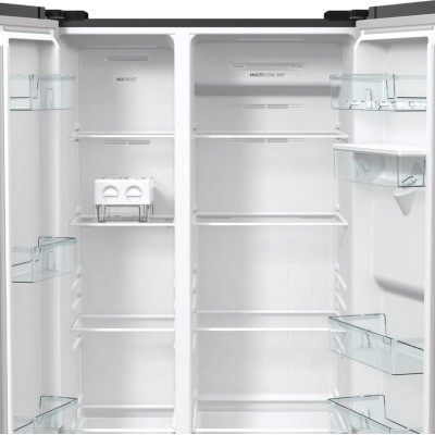 Холодильник SBS Gorenje, 179х67х92см, 2 двері, 353(191)л, А++, NF+, Інв., Зона св-ті, диспенсер, генератор льоду, Зовн. Диспл, ч