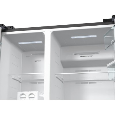 Холодильник SBS Gorenje, 179х67х92см, 2 двері, 353(191)л, А++, NF+, Інв., Зона св-ті, диспенсер, генератор льоду, Зовн. Диспл, ч