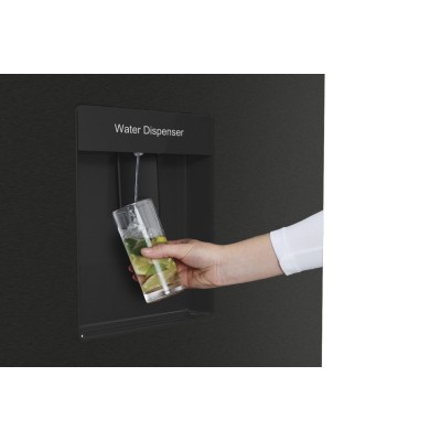 Холодильник SBS Gorenje, 179х67х92см, 2 двері, 353(191)л, А++, NF+, Інв., Зона св-ті, диспенсер, генератор льоду, Зовн. Диспл, ч