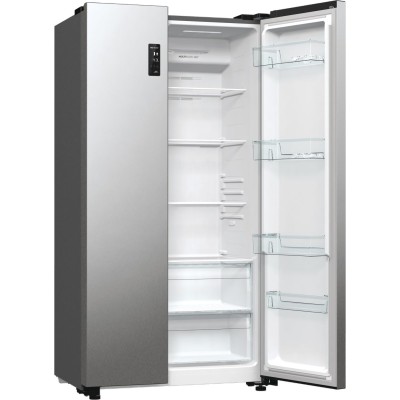 Холодильник SBS Gorenje, 179х67х92см, 2 двері, 356( 191)л, А++, NF+, Інв. , Зона св-ті, Зовн. Диспл, матовий сірий (NRR9185EAXL)