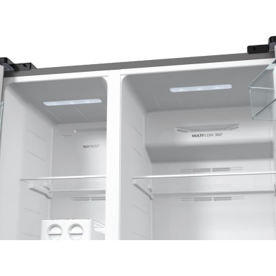 Холодильник SBS Gorenje, 179х67х92см, 2 двері, 356( 191)л, А++, NF+, Інв. , Зона св-ті, Зовн. Диспл, матовий сірий (NRR9185EAXL)