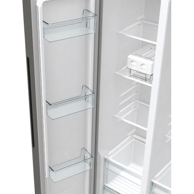 Холодильник SBS Gorenje, 179х67х92см, 2 двері, 356( 191)л, А++, NF+, Інв. , Зона св-ті, Зовн. Диспл, матовий сірий (NRR9185EAXL)