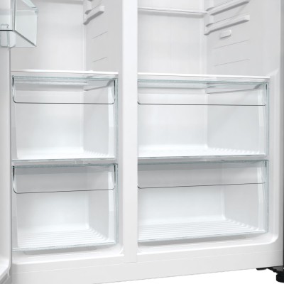 Холодильник SBS Gorenje, 179х67х92см, 2 двері, 356( 191)л, А++, NF+, Інв. , Зона св-ті, Зовн. Диспл, матовий сірий (NRR9185EAXL)