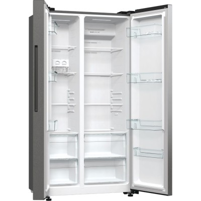 Холодильник SBS Gorenje, 179х67х92см, 2 двері, 356( 191)л, А++, NF+, Інв. , Зона св-ті, Зовн. Диспл, матовий сірий (NRR9185EAXL)