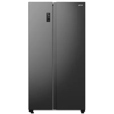 Холодильник SBS Gorenje, 179х67х92см, 2 двері, 356(191)л, А++, NF+, Інв., Зона св-ті, Зовн. Диспл, чорний (NRR9185EABXL)