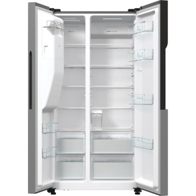 Холодильник SBS Gorenje, 179х70х92см, 2 двері, 376(190)л, А++, NF+, Інв., Зона св-ті, диспенсер, генератор льоду, Зовн. Диспл, н