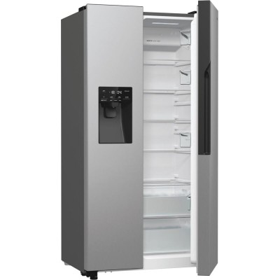 Холодильник SBS Gorenje, 179х70х92см, 2 двері, 376(190)л, А++, NF+, Інв., Зона св-ті, диспенсер, генератор льоду, Зовн. Диспл, н