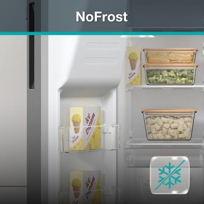 Холодильник SBS Gorenje, 179х70х92см, 2 двері, 376(190)л, А++, NF+, Інв., Зона св-ті, диспенсер, генератор льоду, Зовн. Диспл, н