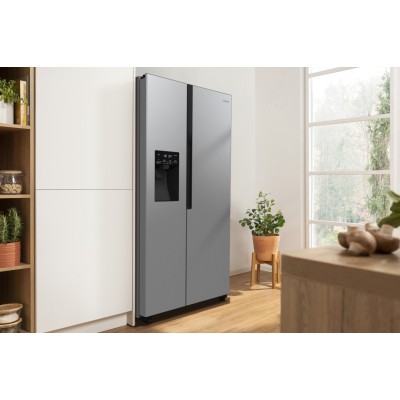Холодильник SBS Gorenje, 179х70х92см, 2 двері, 376(190)л, А++, NF+, Інв., Зона св-ті, диспенсер, генератор льоду, Зовн. Диспл, н