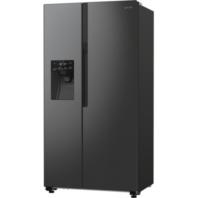 Холодильник SBS Gorenje, 179х70х92см, 2 двері, 376(190)л, А++, NF+, Інв., Зона св-ті, диспенсер, генератор льоду, Зовн. Диспл, ч