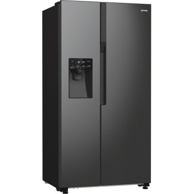 Холодильник SBS Gorenje, 179х70х92см, 2 двері, 376(190)л, А++, NF+, Інв., Зона св-ті, диспенсер, генератор льоду, Зовн. Диспл, ч