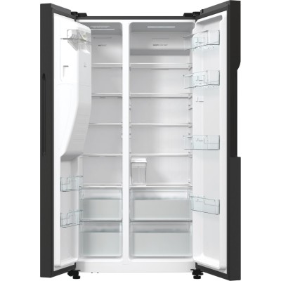 Холодильник SBS Gorenje, 179х70х92см, 2 двері, 376(190)л, А++, NF+, Інв., Зона св-ті, диспенсер, генератор льоду, Зовн. Диспл, ч