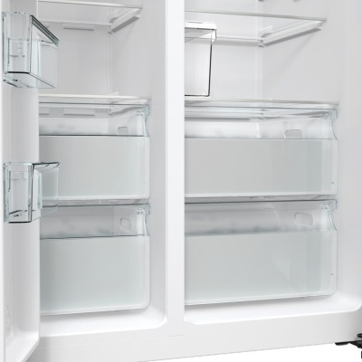 Холодильник SBS Gorenje, 179х70х92см, 2 двері, 376(190)л, А++, NF+, Інв., Зона св-ті, диспенсер, генератор льоду, Зовн. Диспл, ч