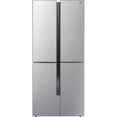 Холодильник SBS Gorenje, 182х64х80см, 4 двері, 265(129)л, А++, Інвертор , Зона св-ті, Внутр. Диспл, Нерж (NRM8182MX)