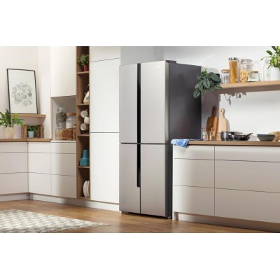 Холодильник SBS Gorenje, 182х64х80см, 4 двері, 265(129)л, А++, Інвертор , Зона св-ті, Внутр. Диспл, Нерж (NRM8182MX)