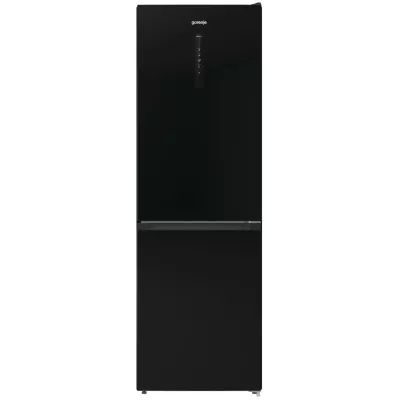 Холодильник з нижн. мороз. камерою Gorenje, 185х60х60см, 2 двері, 204(96)л, А++, NoFrost+ , LED дисплей, Зона св-ті, чорний (NRK