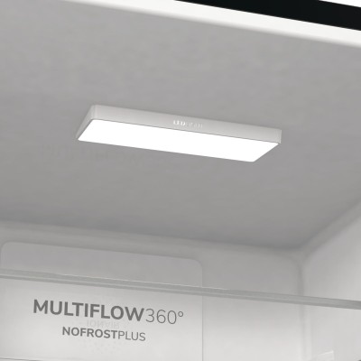 Холодильник з нижн. мороз. камерою Gorenje, 185х60х60см, 2 двері, 204(96)л, А++, NoFrost+ , LED дисплей, Зона св-ті, чорний (NRK