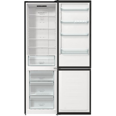 Холодильник з нижн. мороз. камерою Gorenje, 200х60х60см, 2 двері, 235( 96)л, А++, NoFrost+ , LED дисплей, Зона св-ті, чорний (NR