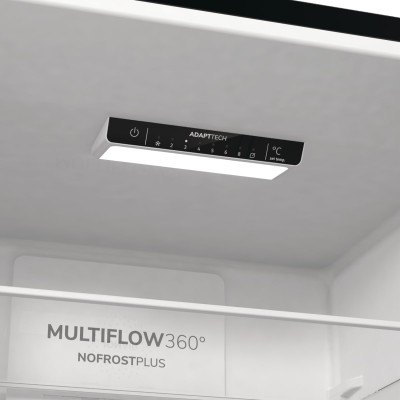 Холодильник з нижн. мороз. камерою Gorenje, 200х60х60см, 2 двері, 235( 96)л, А++, NoFrost+ , LED дисплей, Зона св-ті, чорний (NR