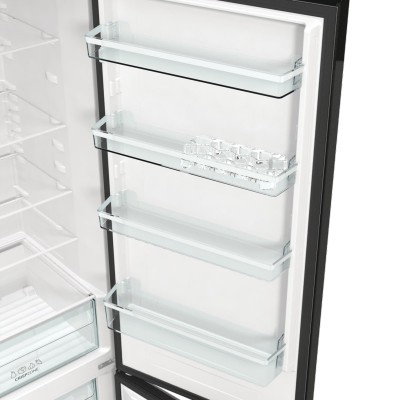 Холодильник з нижн. мороз. камерою Gorenje, 200х60х60см, 2 двері, 235( 96)л, А++, NoFrost+ , LED дисплей, Зона св-ті, чорний (NR